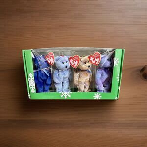 Retired TY Jingle Beanies Collection 4 Clubby Edition Bears Christmas Ornaments